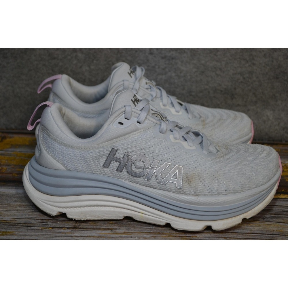 Hoka One One Gaviota 5 Shoes Womens Size 7B Gray Pink Running Cushioned Sneakers